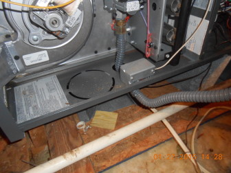 Flexible gas fuel lines to to a furnace are serious fire hazards if installed improperly.